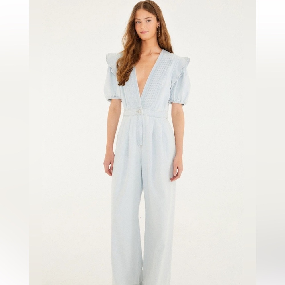 FARM Rio Denim Pleats Jumpsuit size small
